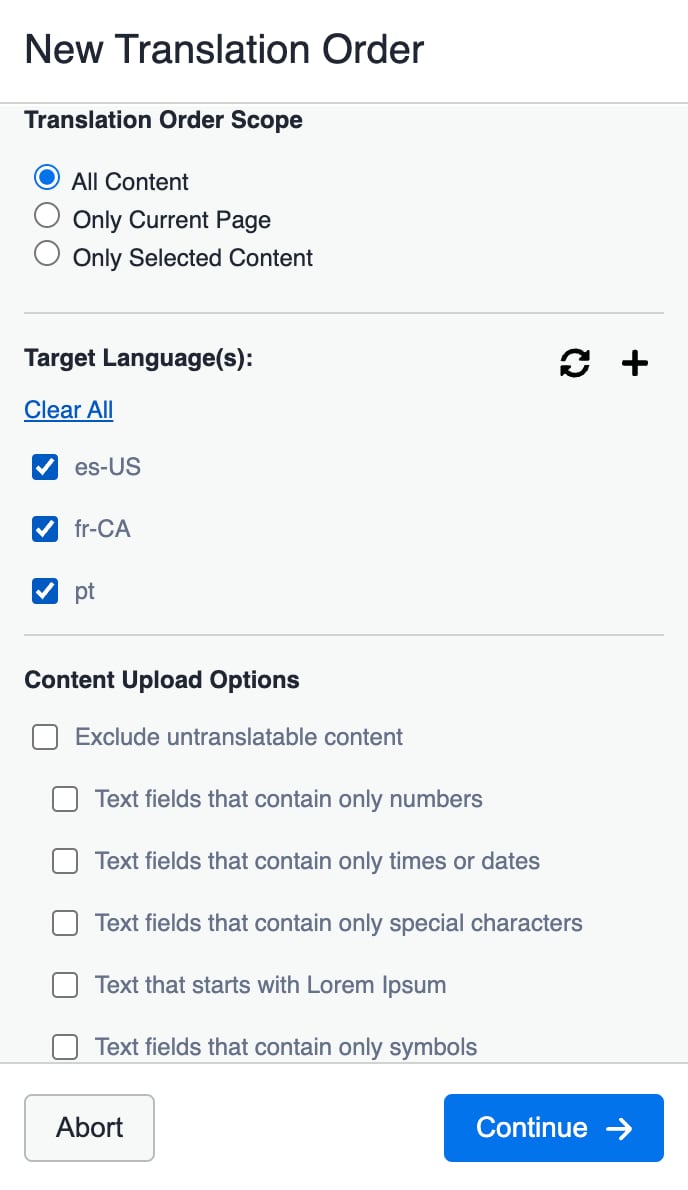 New Translation Order