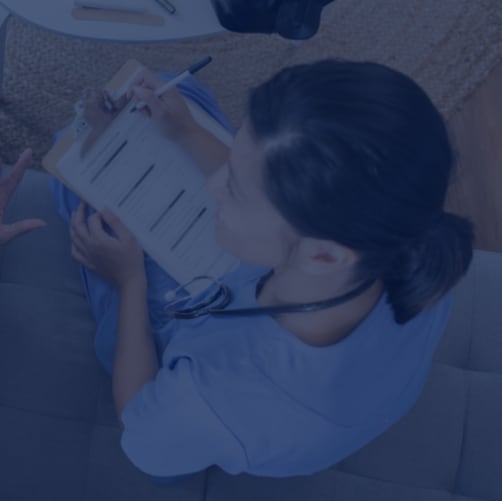 A doctor with a clipboard