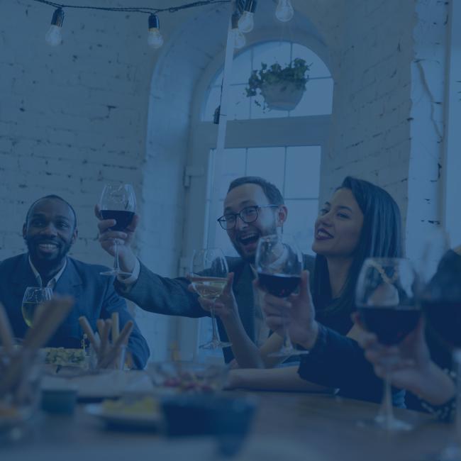 an office party with multicultural employees