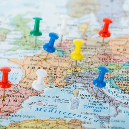 Travel Plans - pins in a map