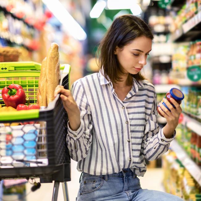 shopper in grocery store